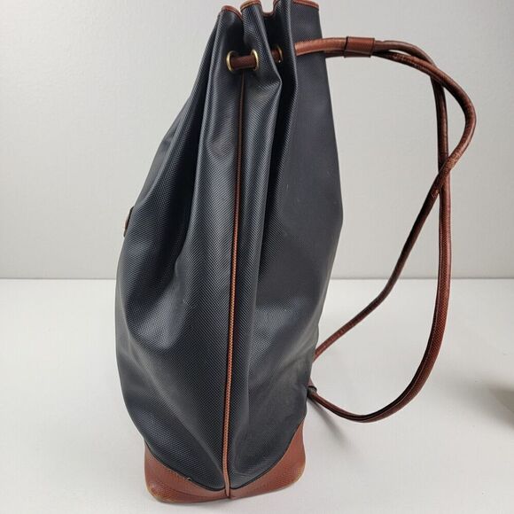 Bottega Veneta Black Drawstring Backpack with Brown Trim main image 11